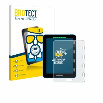 Parte frontale di una confezione del prodotto con il logo del marchio BROTECT. Accanto è raffigurato il dispositivo Vakaros At