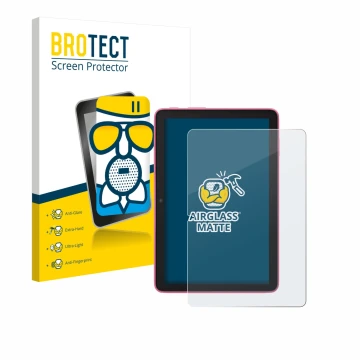 Parte frontale di una confezione del prodotto con il logo del marchio BROTECT. Accanto è raffigurato il dispositivo Amazon Fir