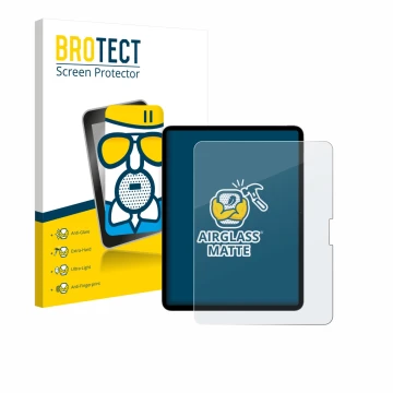 Parte frontale di una confezione del prodotto con il logo del marchio BROTECT. Accanto è raffigurato il dispositivo Apple iPad