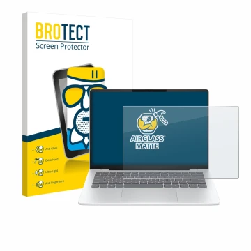 Parte frontale di una confezione del prodotto con il logo del marchio BROTECT. Accanto è raffigurato il dispositivo HP OmniBoo