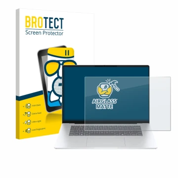 Parte frontale di una confezione del prodotto con il logo del marchio BROTECT. Accanto è raffigurato il dispositivo HP OmniBoo
