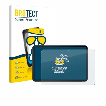 Parte frontale di una confezione del prodotto con il logo del marchio BROTECT. Accanto è raffigurato il dispositivo Doogee Tab