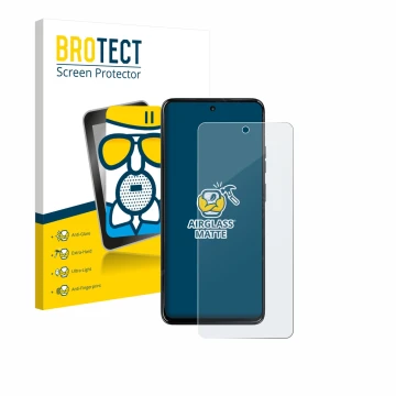 Parte frontale di una confezione del prodotto con il logo del marchio BROTECT. Accanto è raffigurato il dispositivo Motorola M