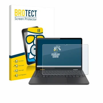 Parte frontale di una confezione del prodotto con il logo del marchio BROTECT. Accanto è raffigurato il dispositivo Lenovo 13w