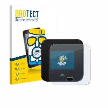 Parte frontale di una confezione del prodotto con il logo del marchio BROTECT. Accanto è raffigurato il dispositivo Netgear Ni