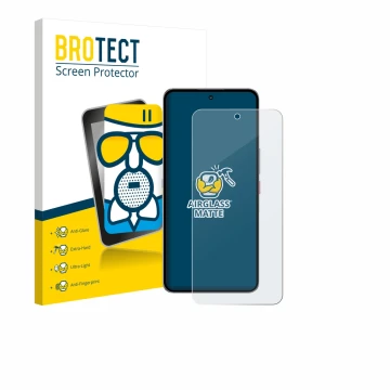 Parte frontale di una confezione del prodotto con il logo del marchio BROTECT. Accanto è raffigurato il dispositivo Nubia Neo 