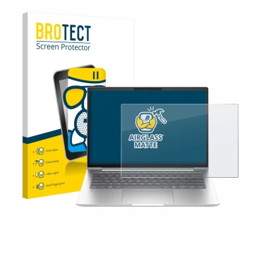 Parte frontale di una confezione del prodotto con il logo del marchio BROTECT. Accanto è raffigurato il dispositivo HP ProBook