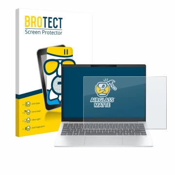 Parte frontale di una confezione del prodotto con il logo del marchio BROTECT. Accanto è raffigurato il dispositivo HP OmniBoo