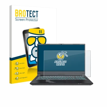 Parte frontale di una confezione del prodotto con il logo del marchio BROTECT. Accanto è raffigurato il dispositivo Gigabyte G