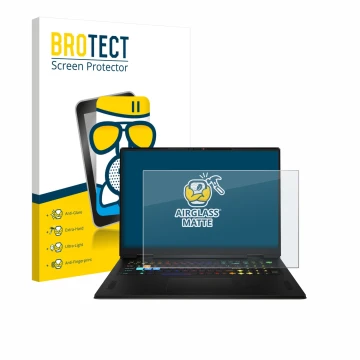 Parte frontale di una confezione del prodotto con il logo del marchio BROTECT. Accanto è raffigurato il dispositivo MSI Vector