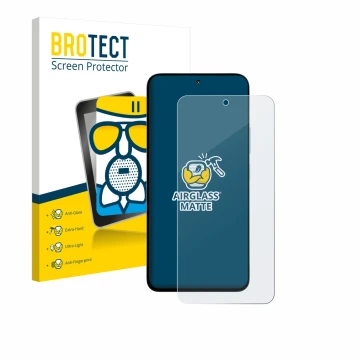 Parte frontale di una confezione del prodotto con il logo del marchio BROTECT. Accanto è raffigurato il dispositivo Xiaomi Poc