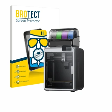 Parte frontale di una confezione del prodotto con il logo del marchio BROTECT. Accanto è raffigurato il dispositivo Creality K