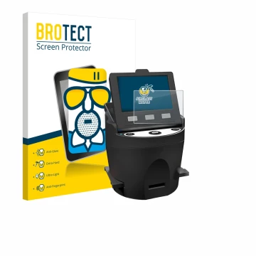 Parte frontale di una confezione del prodotto con il logo del marchio BROTECT. Accanto è raffigurato il dispositivo Kodak SCAN