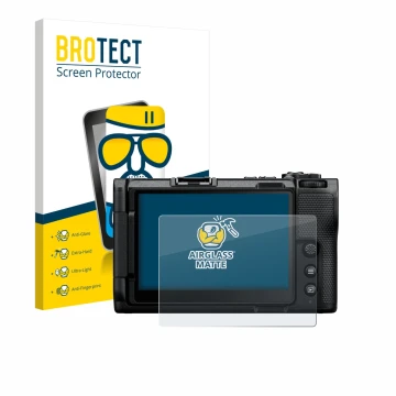 Parte frontale di una confezione del prodotto con il logo del marchio BROTECT. Accanto è raffigurato il dispositivo Nikon ZR 2