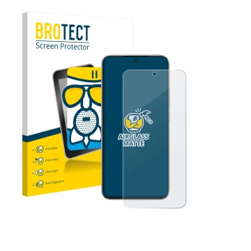 Parte frontale di una confezione del prodotto con il logo del marchio BROTECT. Accanto è raffigurato il dispositivo Honor X70 