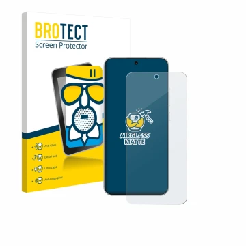 Parte frontale di una confezione del prodotto con il logo del marchio BROTECT. Accanto è raffigurato il dispositivo Oppo A6 Pr