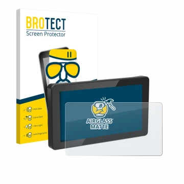 Parte frontale di una confezione del prodotto con il logo del marchio BROTECT. Accanto è raffigurato il dispositivo Innovv N1 
