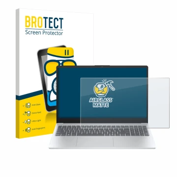 Parte frontale di una confezione del prodotto con il logo del marchio BROTECT. Accanto è raffigurato il dispositivo HP OmniBoo