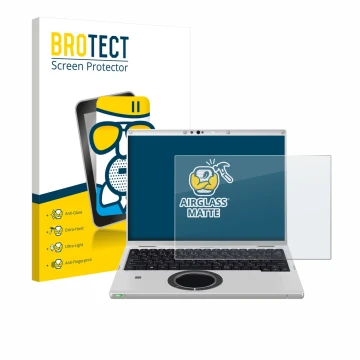 Parte frontale di una confezione del prodotto con il logo del marchio BROTECT. Accanto è raffigurato il dispositivo Panasonic 