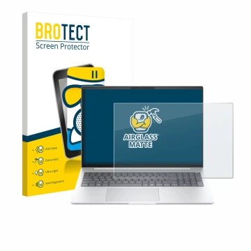 Parte frontale di una confezione del prodotto con il logo del marchio BROTECT. Accanto è raffigurato il dispositivo HP EliteBo