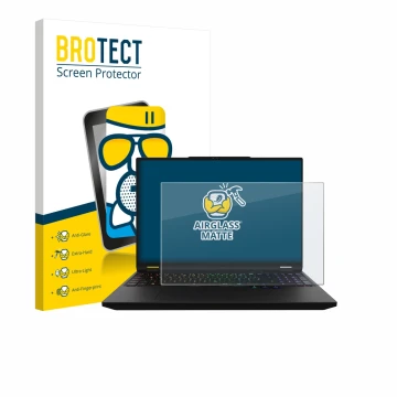 Parte frontale di una confezione del prodotto con il logo del marchio BROTECT. Accanto è raffigurato il dispositivo XMG Apex 1