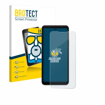 Parte frontale di una confezione del prodotto con il logo del marchio BROTECT. Accanto è raffigurato il dispositivo Sunmi M3 c