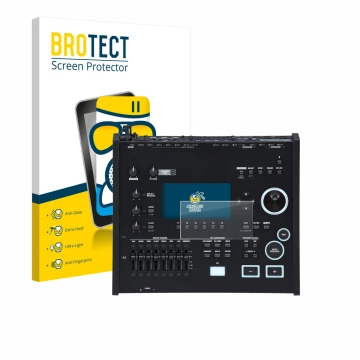 Parte frontale di una confezione del prodotto con il logo del marchio BROTECT. Accanto è raffigurato il dispositivo Roland V71