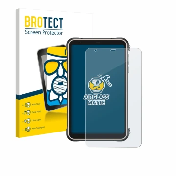 Parte frontale di una confezione del prodotto con il logo del marchio BROTECT. Accanto è raffigurato il dispositivo Ulefone Ru