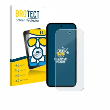 Parte frontale di una confezione del prodotto con il logo del marchio BROTECT. Accanto è raffigurato il dispositivo Google Pix