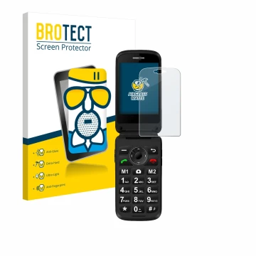 Parte frontale di una confezione del prodotto con il logo del marchio BROTECT. Accanto è raffigurato il dispositivo Simvalley 