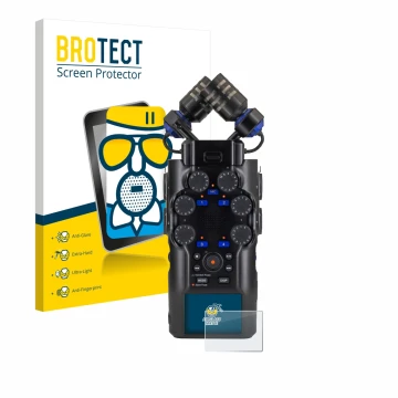 Parte frontale di una confezione del prodotto con il logo del marchio BROTECT. Accanto è raffigurato il dispositivo Zoom H6 st