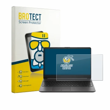 Parte frontale di una confezione del prodotto con il logo del marchio BROTECT. Accanto è raffigurato il dispositivo HP EliteBo