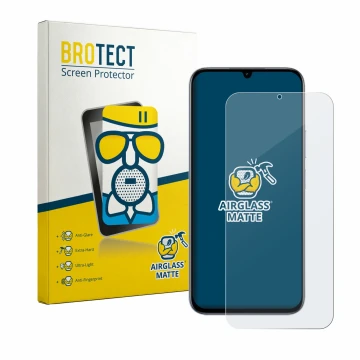 Parte frontale di una confezione del prodotto con il logo del marchio BROTECT. Accanto è raffigurato il dispositivo realme C10