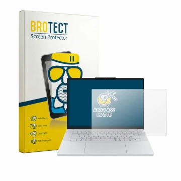 Parte frontale di una confezione del prodotto con il logo del marchio BROTECT. Accanto è raffigurato il dispositivo Lenovo Goo