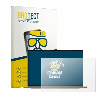Parte frontale di una confezione del prodotto con il logo del marchio BROTECT. Accanto è raffigurato il dispositivo Dell XPS G