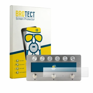 Parte frontale di una confezione del prodotto con il logo del marchio BROTECT. Accanto è raffigurato il dispositivo Darkglass 