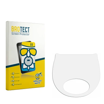 Parte frontale di una confezione del prodotto con il logo del marchio BROTECT. Accanto si trova la protezione per lo schermo c
