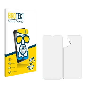 Parte frontale di una confezione del prodotto con il logo del marchio BROTECT. Accanto si trova la protezione per lo schermo c