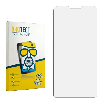 Parte frontale di una confezione del prodotto con il logo del marchio BROTECT. Accanto si trova la protezione per lo schermo c