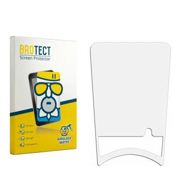 Parte frontale di una confezione del prodotto con il logo del marchio BROTECT. Accanto si trova la protezione per lo schermo c