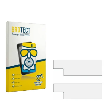 Parte frontale di una confezione del prodotto con il logo del marchio BROTECT. Accanto si trova la protezione per lo schermo c