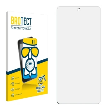 Parte frontale di una confezione del prodotto con il logo del marchio BROTECT. Accanto si trova la protezione per lo schermo c