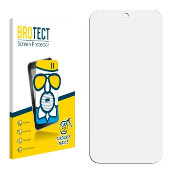 Parte frontale di una confezione del prodotto con il logo del marchio BROTECT. Accanto si trova la protezione per lo schermo c