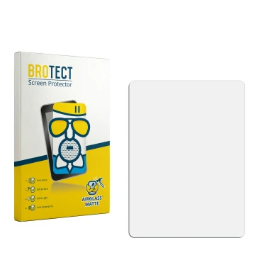 Parte frontale di una confezione del prodotto con il logo del marchio BROTECT. Accanto si trova la protezione per lo schermo c