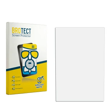 Parte frontale di una confezione del prodotto con il logo del marchio BROTECT. Accanto si trova la protezione per lo schermo c