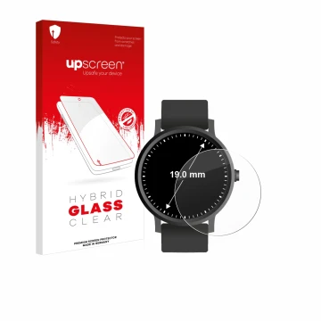 Parte frontale di una confezione del prodotto con il logo del marchio upscreen. Accanto è raffigurato il dispositivo Orologi (