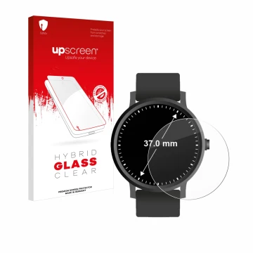Parte frontale di una confezione del prodotto con il logo del marchio upscreen. Accanto è raffigurato il dispositivo Orologi (