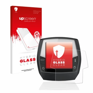 Parte frontale di una confezione del prodotto con il logo del marchio upscreen. Accanto è raffigurato il dispositivo Bosch Int