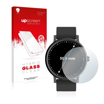 Parte frontale di una confezione del prodotto con il logo del marchio upscreen. Accanto è raffigurato il dispositivo Orologi (