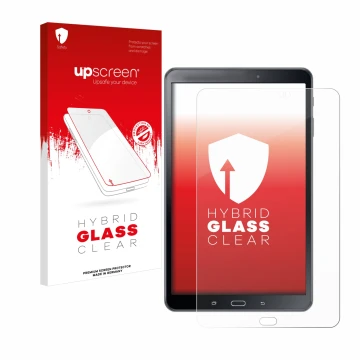 Parte frontale di una confezione del prodotto con il logo del marchio upscreen. Accanto è raffigurato il dispositivo Samsung G